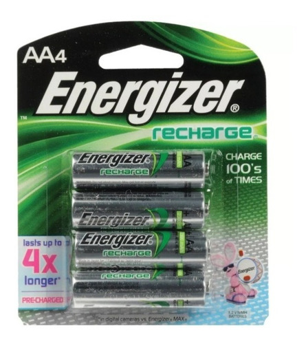 Imagen 2 de 2 de Pilas Recargables Baterias Energizer Aa X 4