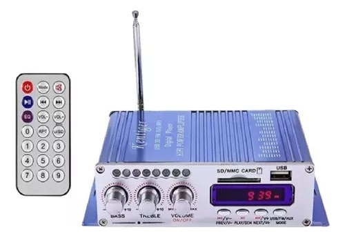 Mini Amplificador Audio 2 Canal Bluetooth Fm Usb Mp3 40w Rms