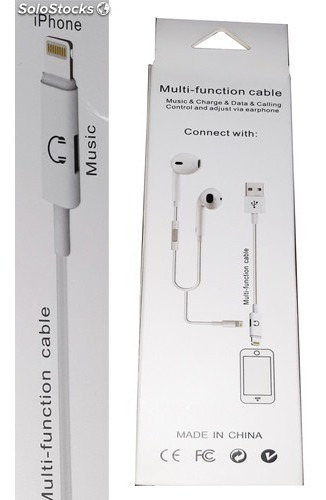 Cable Multifunción Carga Y Sonido Para iPhone 7, 7plus,8,x 