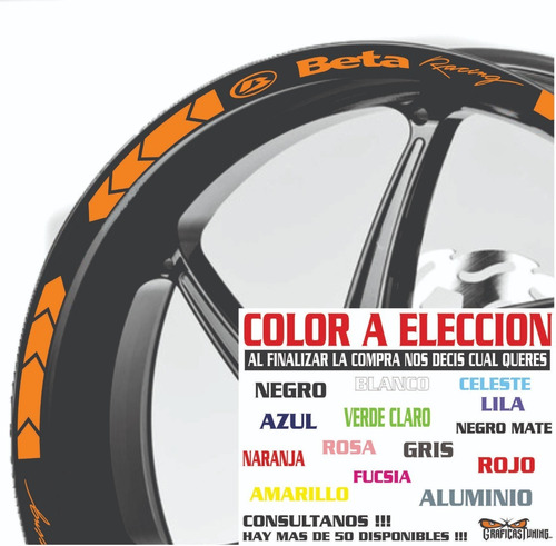 Imagen 5 de 10 de Calcos Beta Llantas + Regalo - 00146 Graficastuning