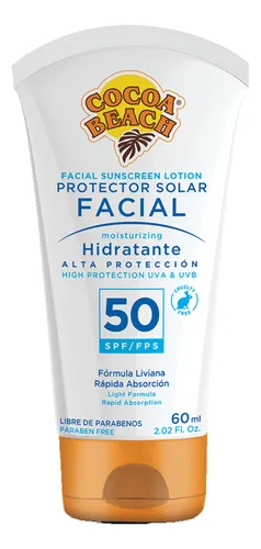 Protector Solar Cocoa Beach Facial Fps 50 60ml X 3 Unidades