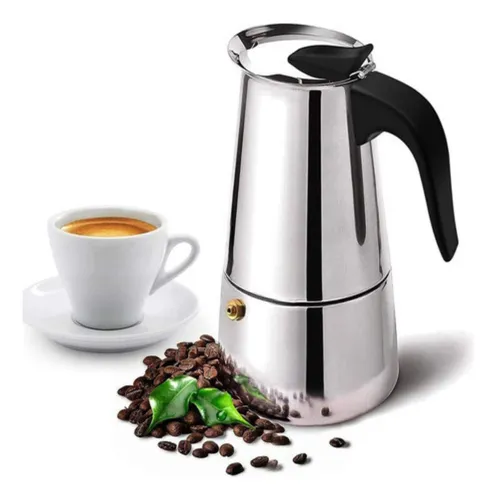 Cafetera De Cocina Moderna Italiana De 6 Tazas, Inoxidable Diseño Elegante Y De Alta Calidad Everest