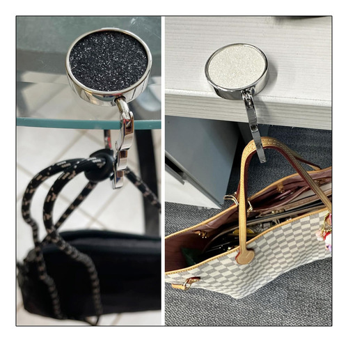 8 Ganchos Plegable Con Pedrería Para Bolsa Colgante En Mesa