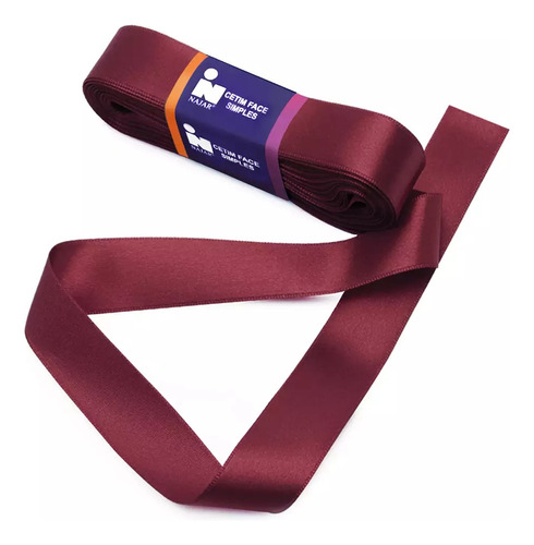 Fita De Cetim Najar N.05 22mm Com 10mts 100% Poliéster Cor 0077- Marsala