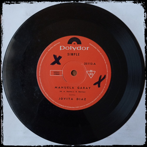 Jovita Diaz - Manuela Garay - Arg  Polydor Vinilo Single