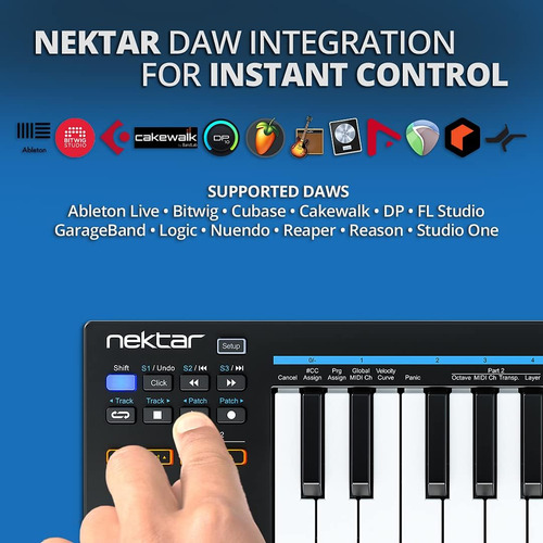 Nektar Impact Gx Mini Usb Midi Controller, 25 Teclas