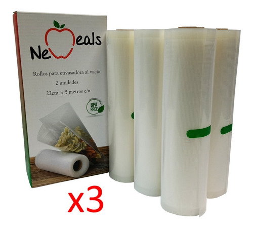Imagen 1 de 6 de 3 Rollos X2 (6u)rollos Gofrados Envasadora Al Vacío 22cmx5m