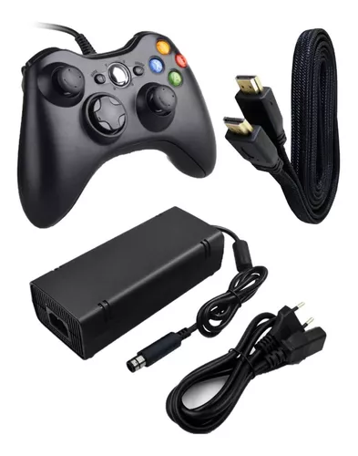 Xbox 360 1 controle 1 jogo e cabos