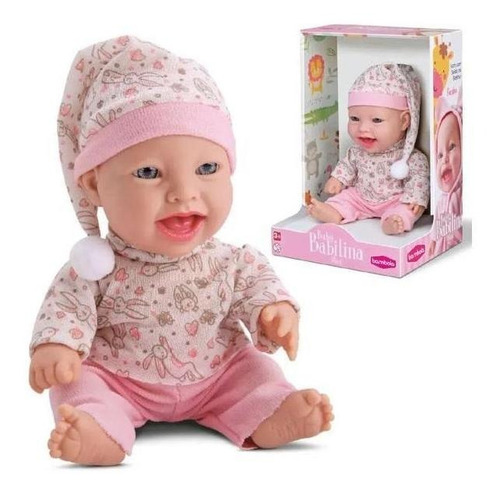 Boneca Baby Babilina Mini Soninho Com Touca E Pijama
