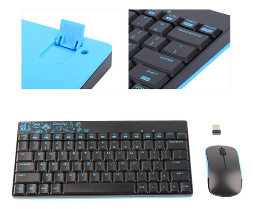 Conjunto Combinado De Teclado E Mouse Wireless Protable Mini
