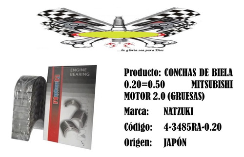 Conchas De Biela 0.20=0.50 Mitsubishi Motor 2.0 (gruesas)