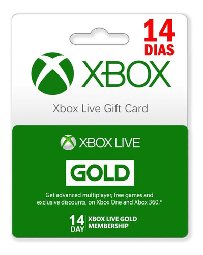 Xbox Live Gold 14 Dias Membresia Mundial Prueba Region Free