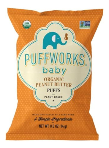 Puffworks Baby Organic Peanut Butter Puffs, Perfecto Para La