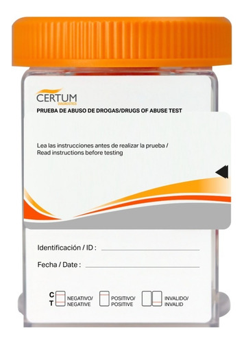 Frasco Certum Con Llave De Seguridad para la detección de AMP COC MET OPI THC Caja con 25pz