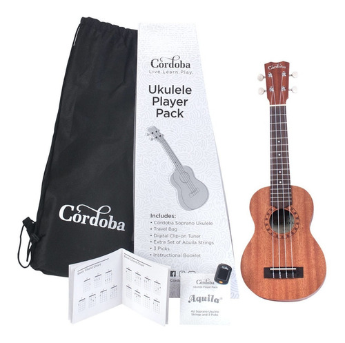 Cordoba Player Pack Ukelele Soprano Con Accesorios Color Natural