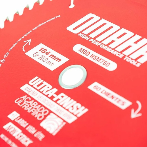 Hoja De Sierra Circular Para Madera O Melamina 184mm 7 1/4 60 Dientes Disco