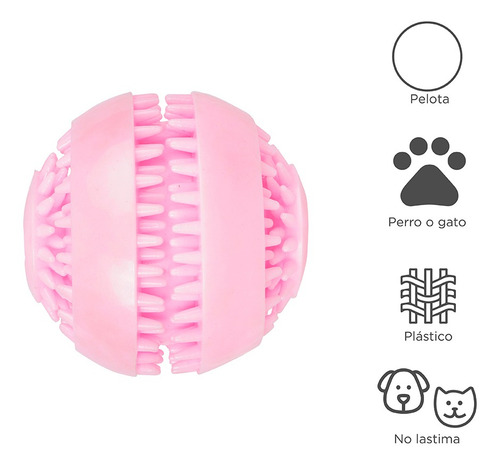 Miniso Pelota Para Mascota Plástico Rosa 11x8.5 Cm