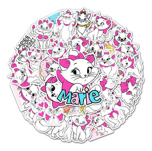 Marie - Set 50 Stickers / Calcomanías / Autoadhesivos