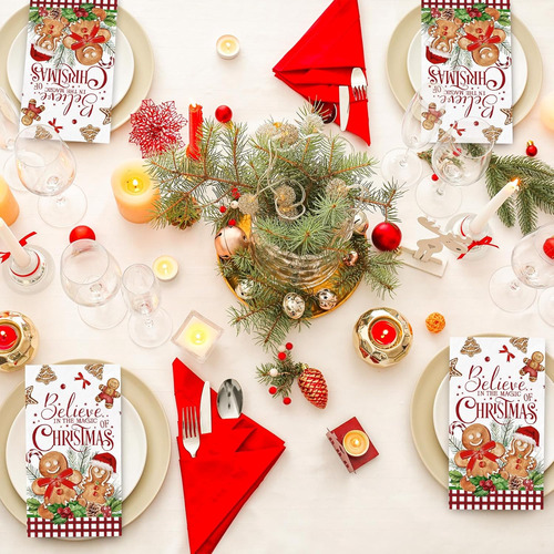 100 Servilletas De Invitados Navideñas Con Diseño De Hombre