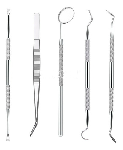 Set Dental Higiene 5 Piezas Acero Inoxidable. Envio Gratis