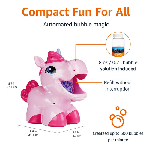 Máquina Sopladora Burbujas Unicornio Para Niños, Regalo Rosa Color