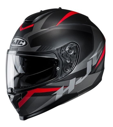 Casco De Moto Hjc C70 Troky Negro/rojo Lentes Incluidos