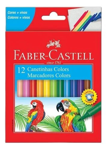 Canetinha Hidrográfica 12 Cores Faber Castell