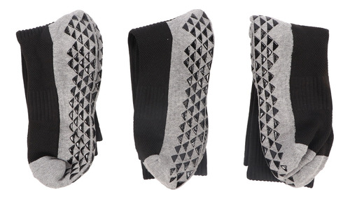 3 Pares De Calcetines De Fútbol Largos Negros Transpirables