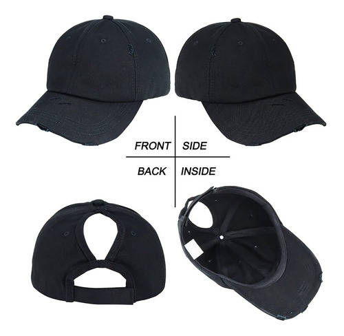 Gorra De Béisbol Para Cola De Caballo, Estilo Retro Desgasta