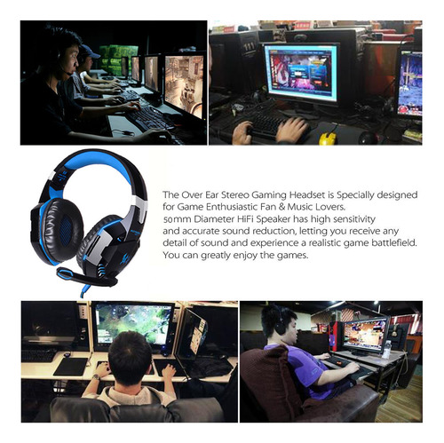 Auriculares Supraaurales Para Juegos G2000 Con Micrófono Y L