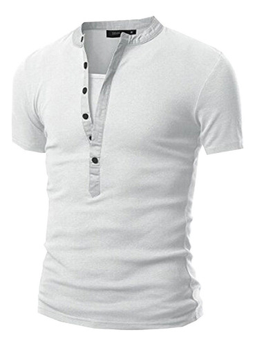 Camiseta Hombre Manga Corta Blusa Botón 9463