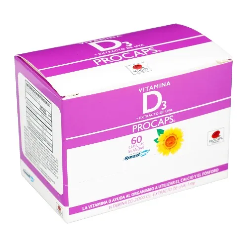 Vitamina D + Extracto De Uva 60 Caps Procaps