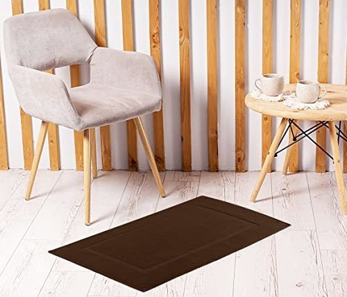 Tapete De Baño Utopia Color Negro De Algodon Set De 2pzas