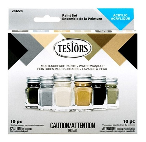 Set De 6 Pinturas Acrílicas Colores Camuflados Testors