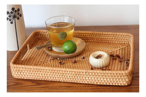 Bandeja Rectangular De Mimbre Para Servir Rushnkur | De 2 |
