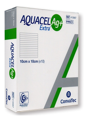 Aquacel Ag + Extra Aposito 10x10 Caja 10 Piezas Ref. 413567