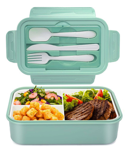 Lonchera Bento Con Cubiertos Para Oficina Escuela Microondas