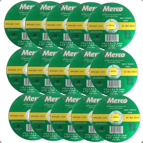 25 Discos De Corte P/ Esmerilhadeira 4.1/2 (115 Mm) 1 Mm Kit