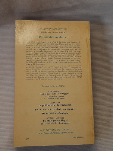 Imagen 3 de 8 de Dialogue Avec Heidegger 3 Tomos Jean Beaufret Les Minuit