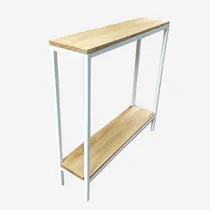 Comprar Recibidor Estilo Industrial Con 2 Estantes Hierro Y Madera