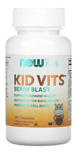 Now Foods Kid Vits Explosion De Bayas 120caps P/niños Sabor Naranja