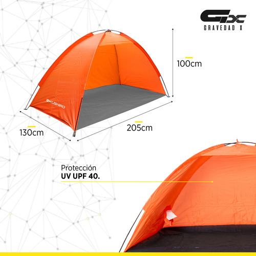 Carpa Playera Costura Reforzada Kushiro 2 Personas.gravedadx