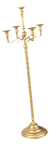 Suporte De Vela Com 5 Ramos Candelabros Dourado 23x89cm