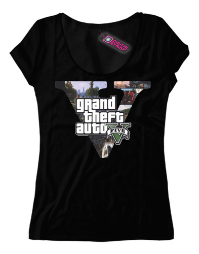 Remera Mujer Grand Theft Auto V Five 5 Ca81 Dtg Premium