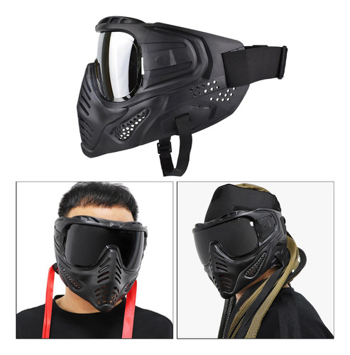 - Máscara De Cara Completa Cs Paintball Juegos Lente