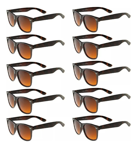 Kit Lote 10 Pzs Lentes De Sol Carey Retro Classic Mayoreo 