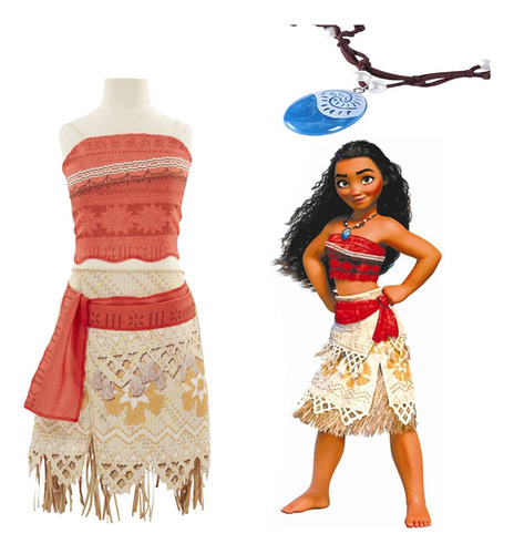 Vestido De Cosplay De Moana For Niñas, Trajes Elegantes Par