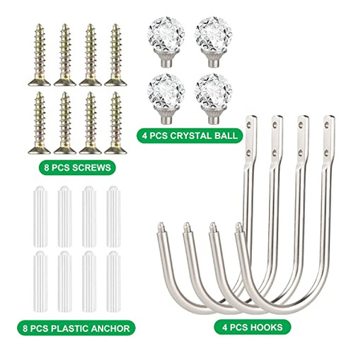 Cortina Holdbacks, 4 Pcs Curtain Tiebacks Hooks Para Cortina
