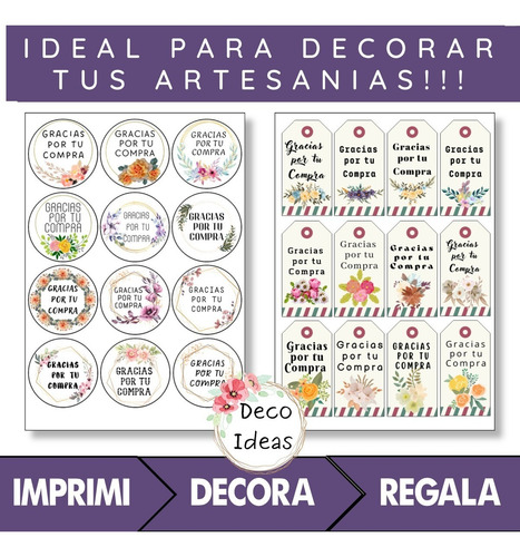 Imagen 5 de 5 de Imprimible Pdf Gracias Por Tu Compra Tag Emprendedores 002