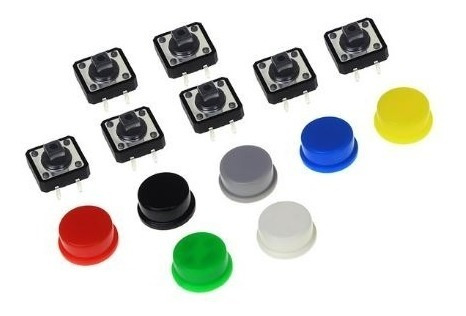 Pulsador Pcb 12x12 Boton Color Pack 10 Unidades Arduino